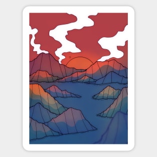 An island sunset Sticker